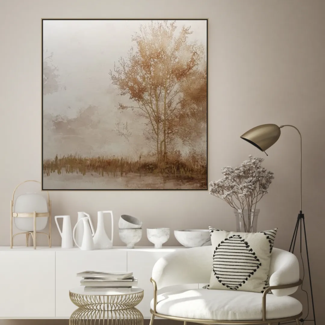 Quadro Abstrato Dourado 09 -123x123 cm