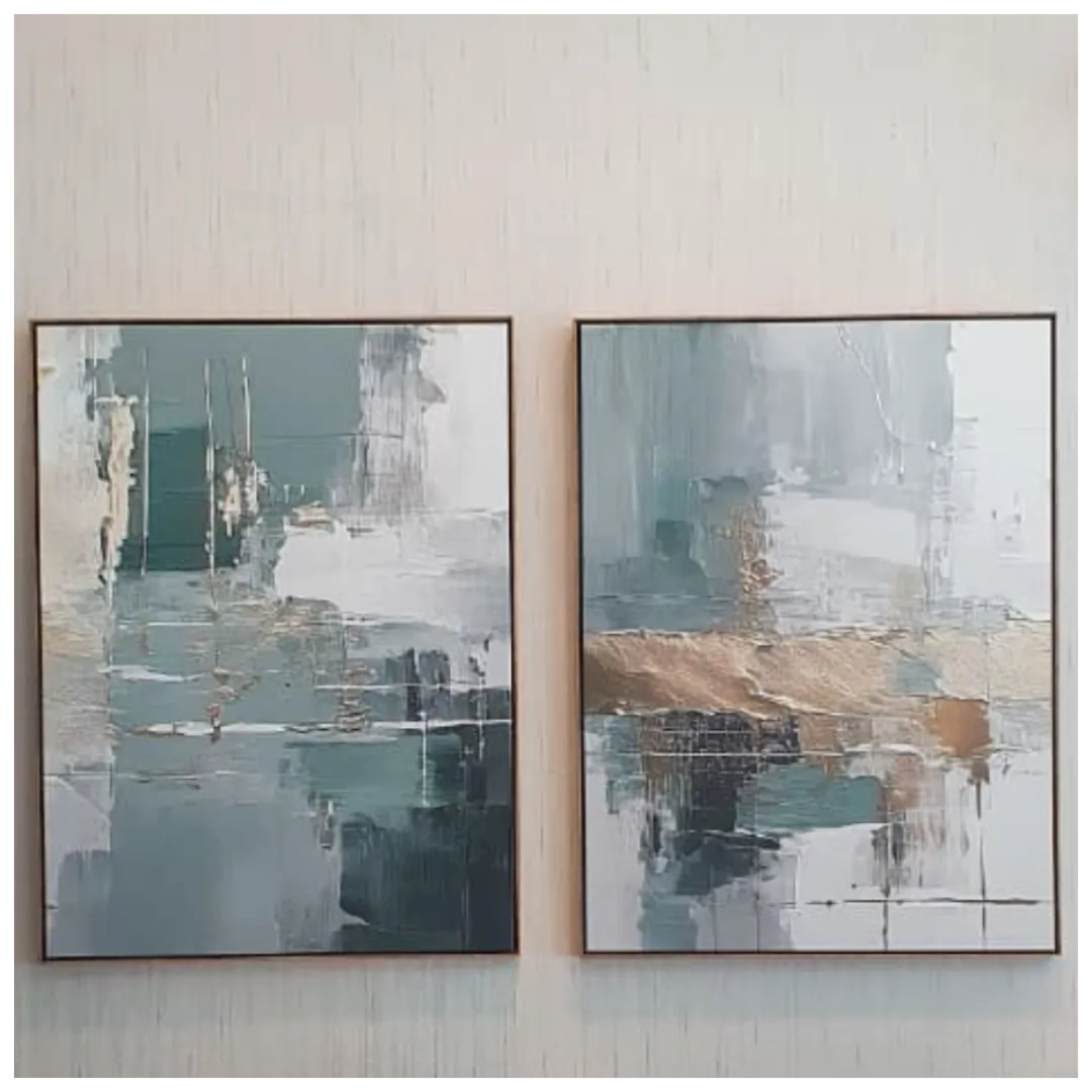 Quadro Abstrato Verde 05 90x120 cm