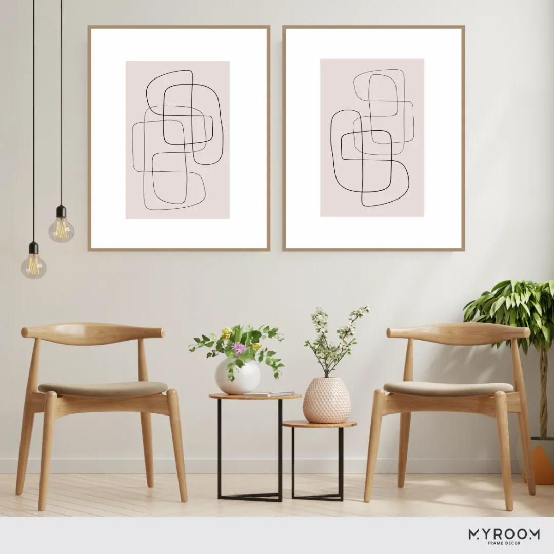 Quadro Abstrato geométrico rosa 1043