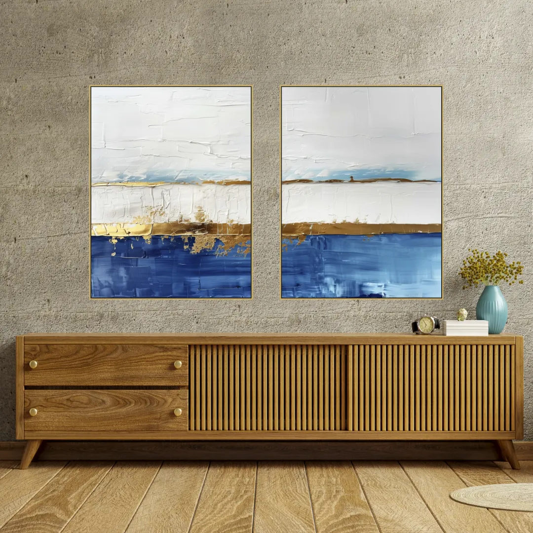 Quadro Abstrato Azul 004 - 90x120 cm