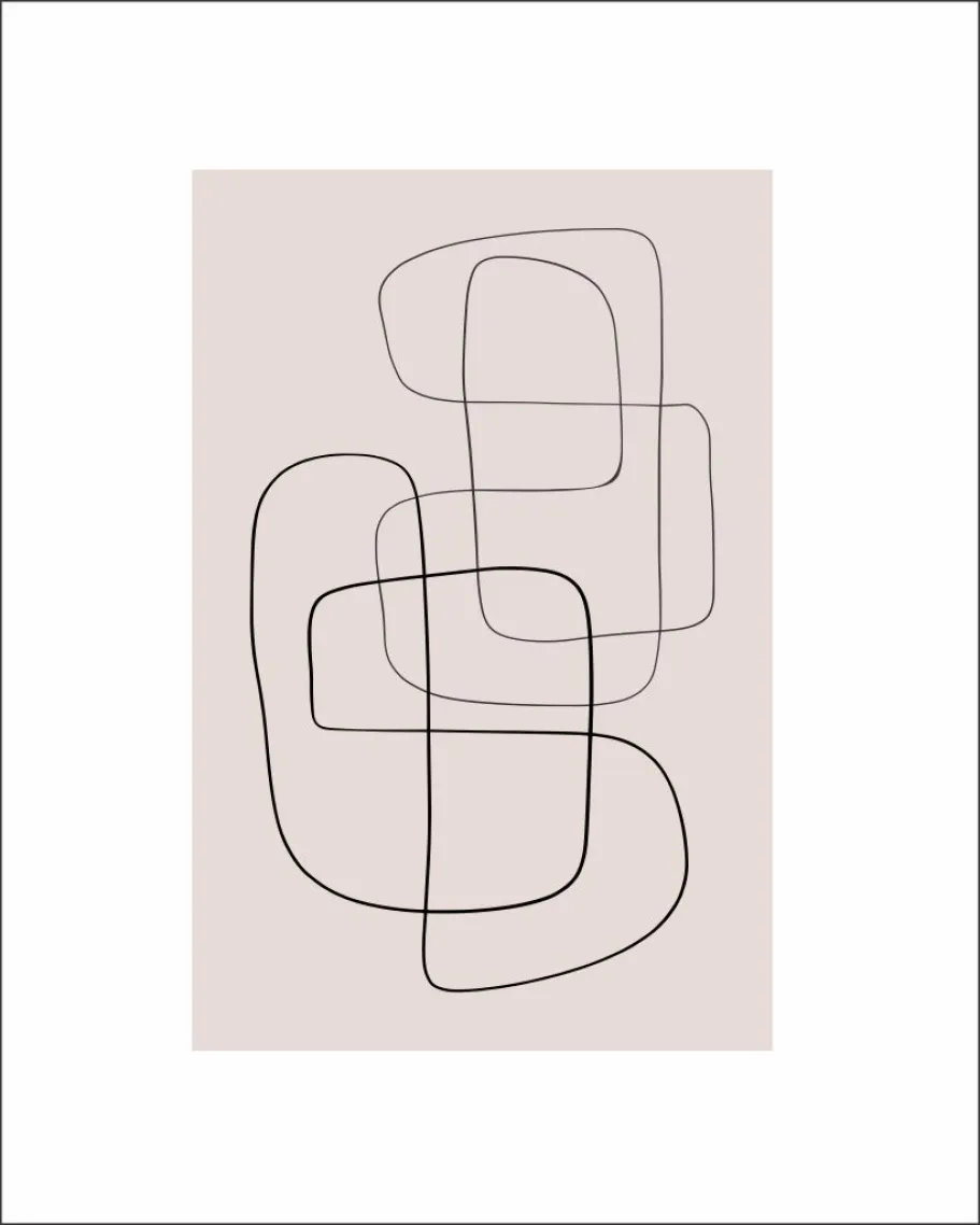 Quadro Abstrato geométrico rosa 1043
