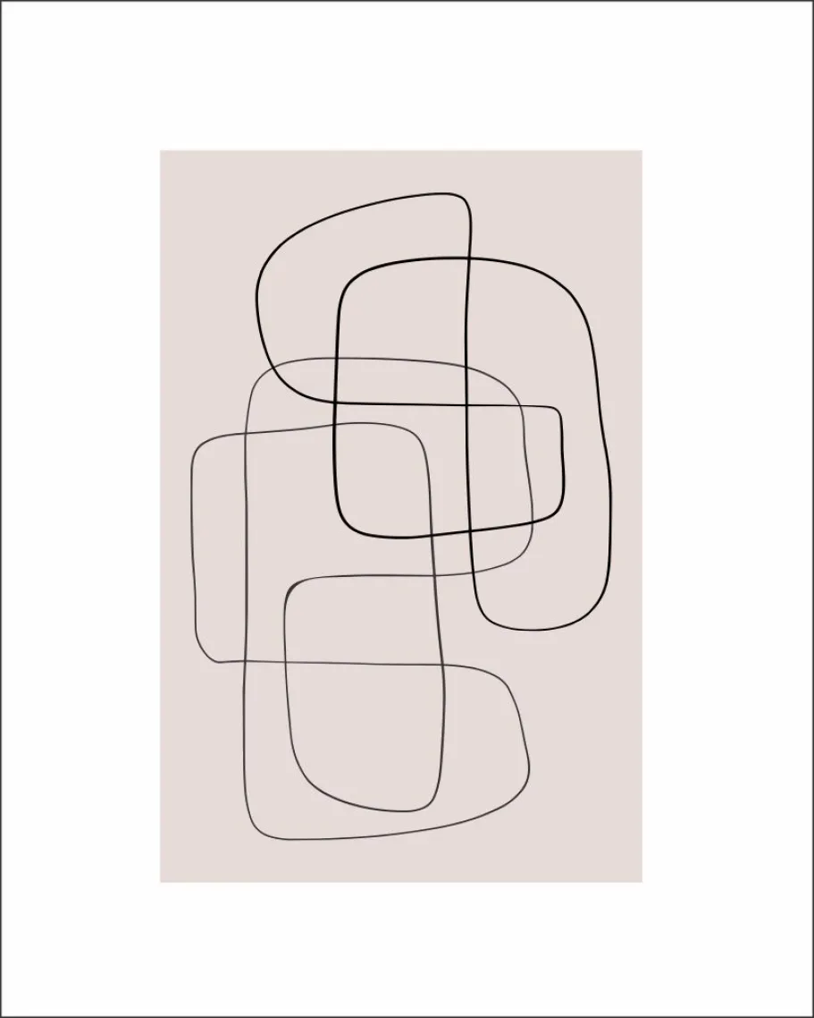 Quadro Abstrato geométrico rosa 1043
