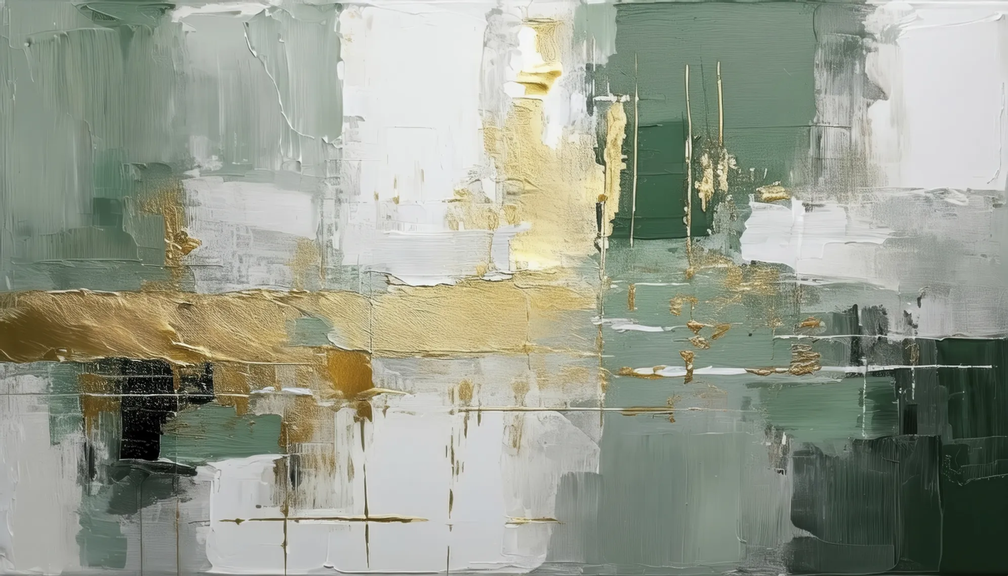 Quadro Abstrato Verde 05 90x120 cm