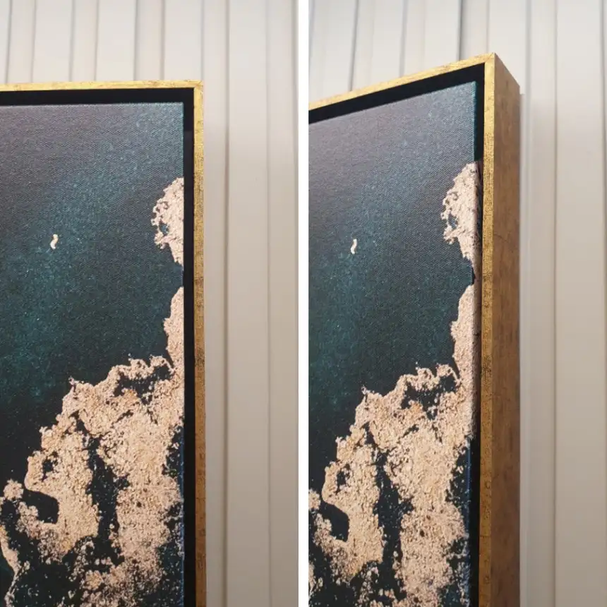Quadro Marmorizado Verde 01 90x120 cm