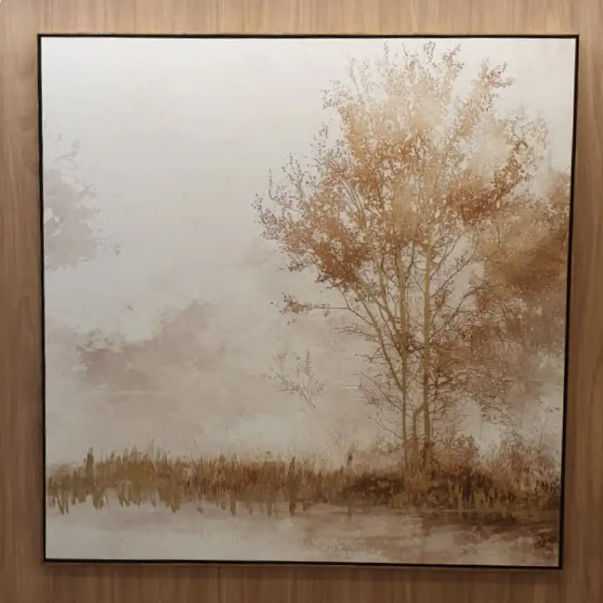 Quadro Abstrato Dourado 09 -123x123 cm